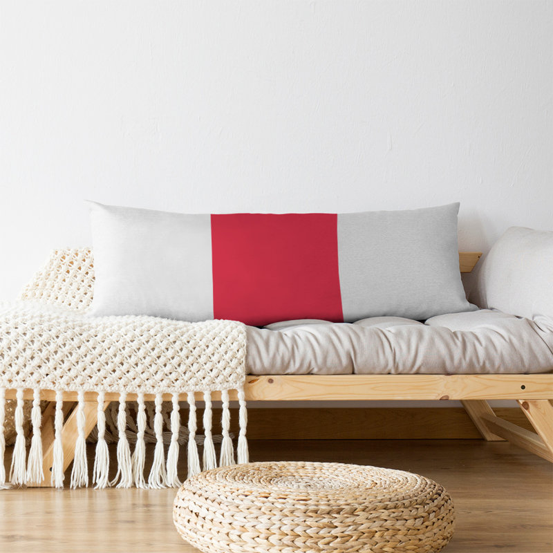 Polyester Medium Pillow, White/Red Middle, Pittsburgh 