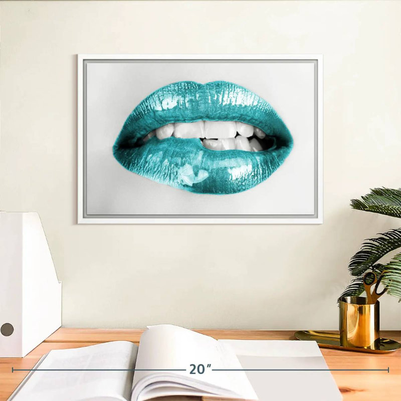 Bouche à lèvres, Cadre flottant blanc, 13 po x 9 po