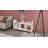 Modern White TV Stand with Wooden Legs, 100% Melamine Coated Particle Board, 45.4 x 24.8 x 14.2 inches | Numerous Shelves, Wall-Mountable | Stylish and Functional Design for Living Room or Entertainment Space