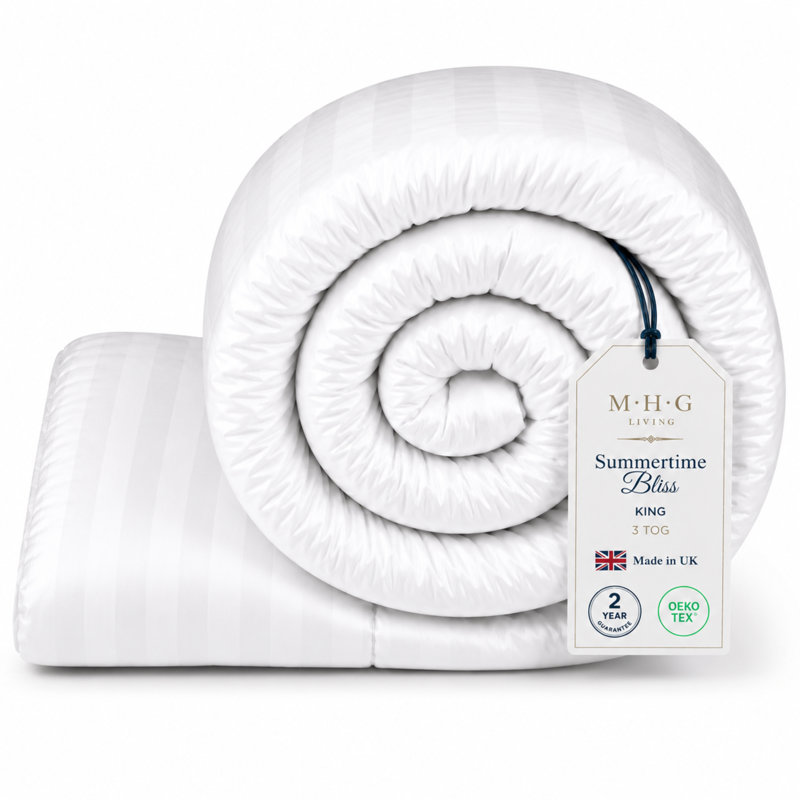 MHG Living Summer Microfibre Duvet 3 Tog with Breathable Hypoallergenic Hollowfibre Filling Cooling- Single/Double/King/Super King