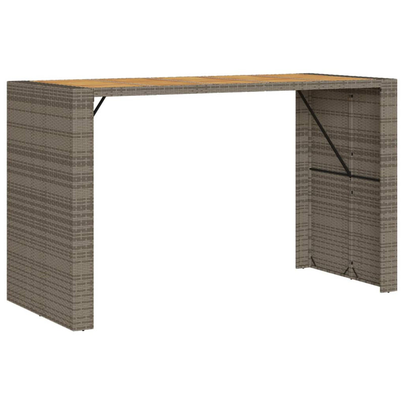 Vidaxl Garden Bar Table Grey, Gray, 43.3" H x 31.5" W x 72.8" D