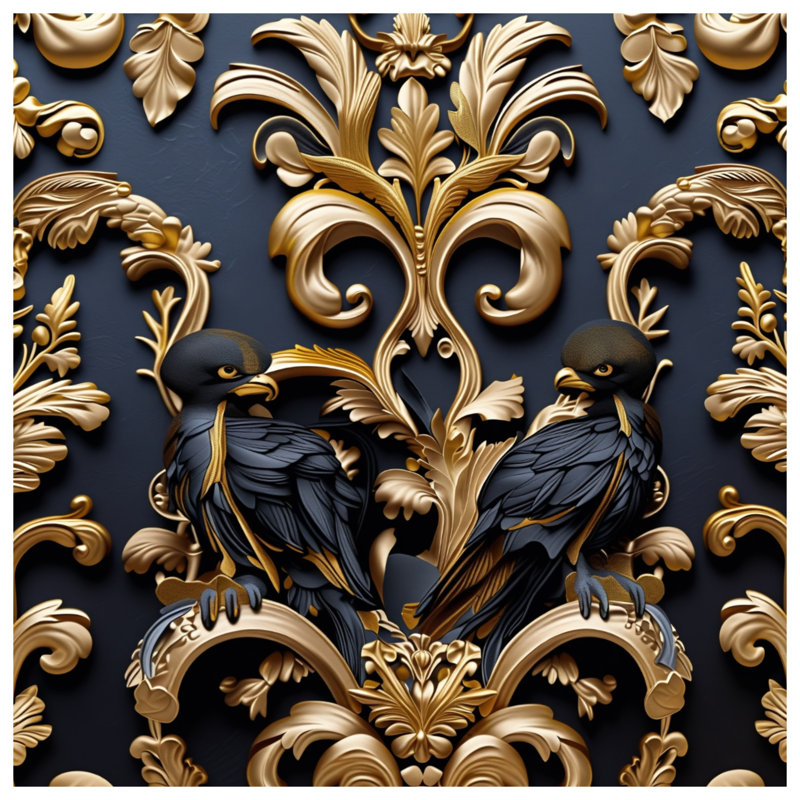 Tapis de bain Ornate Birds Flourish, 34in W x 21in L