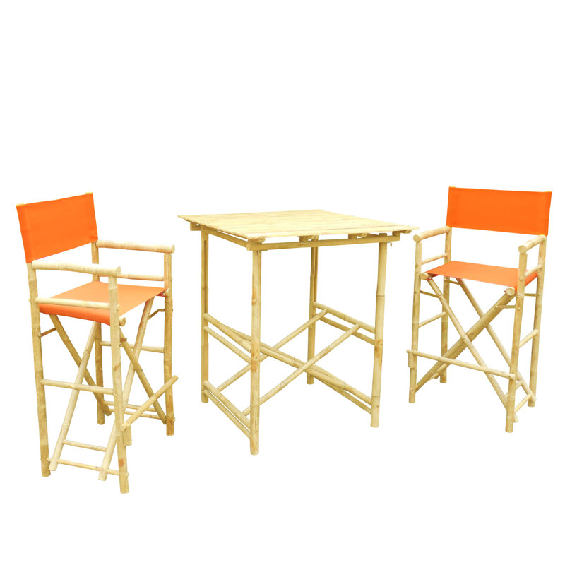Ensemble repas 3 pièces à hauteur de bar, Brun