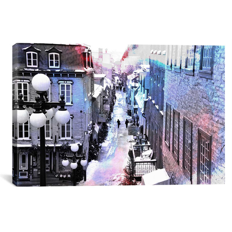 « québec city, lower town », reproduction d’art sur toile, H 40 po x l 60 po x P 1,5 po