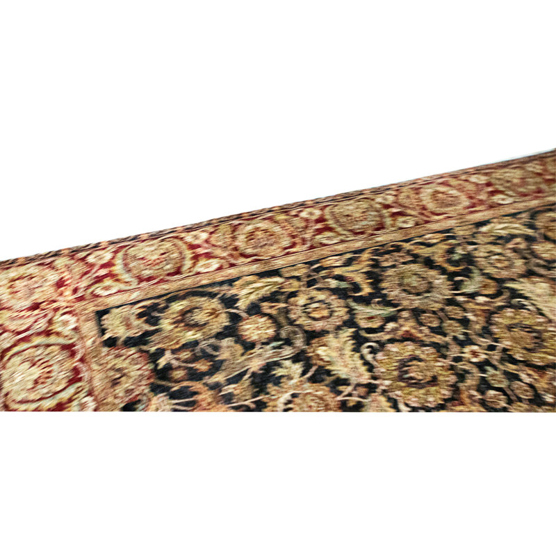 High-Quality Hand-Knotted Black And Red Area Rug