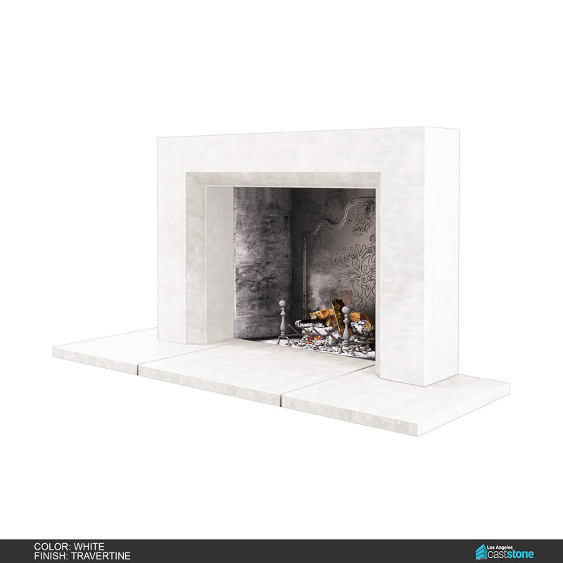 Miami Fireplace Surround, Travertine White