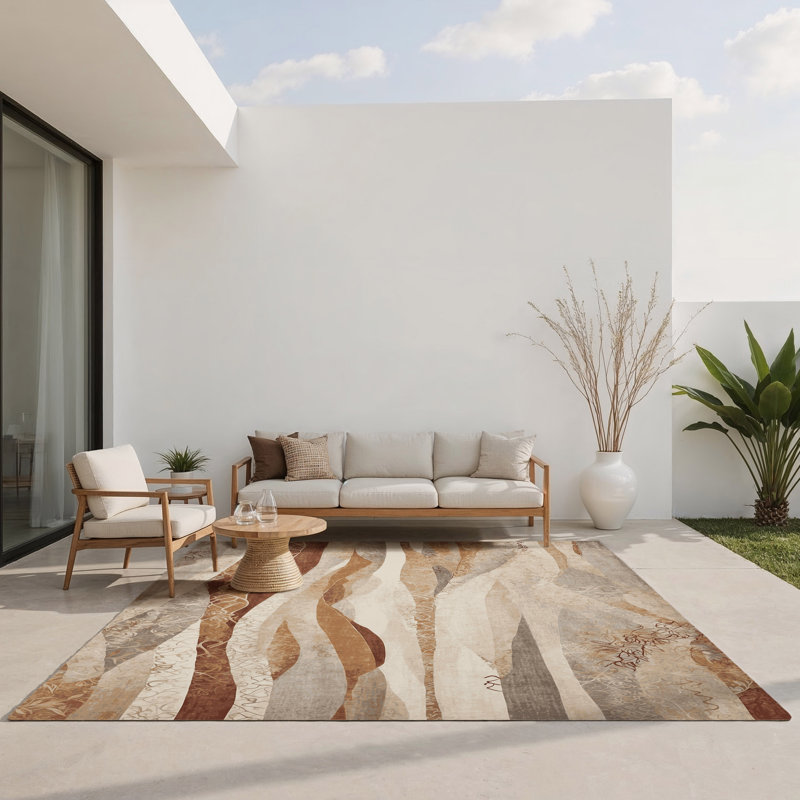 Tapis intérieur et extérieur Lunar Tides, Rectangle 9 pi x 12 pi