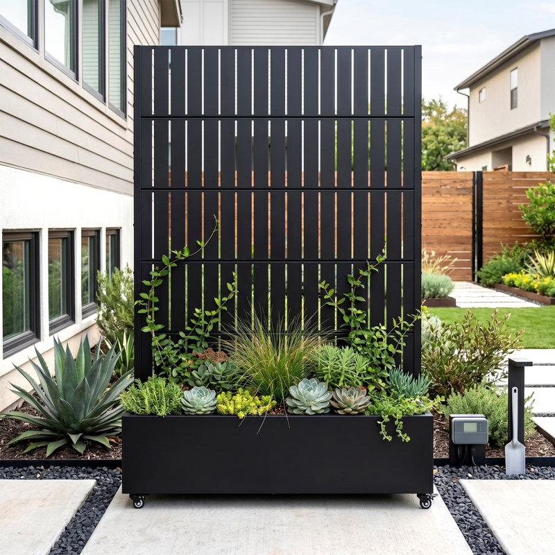 Planter Box, 185cm H x 120cm W x 40cm D, Black