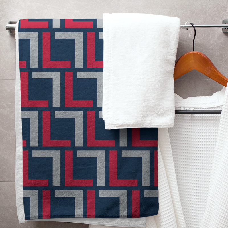 Bath Towel, Nautical Blue/Red/New Century Silver