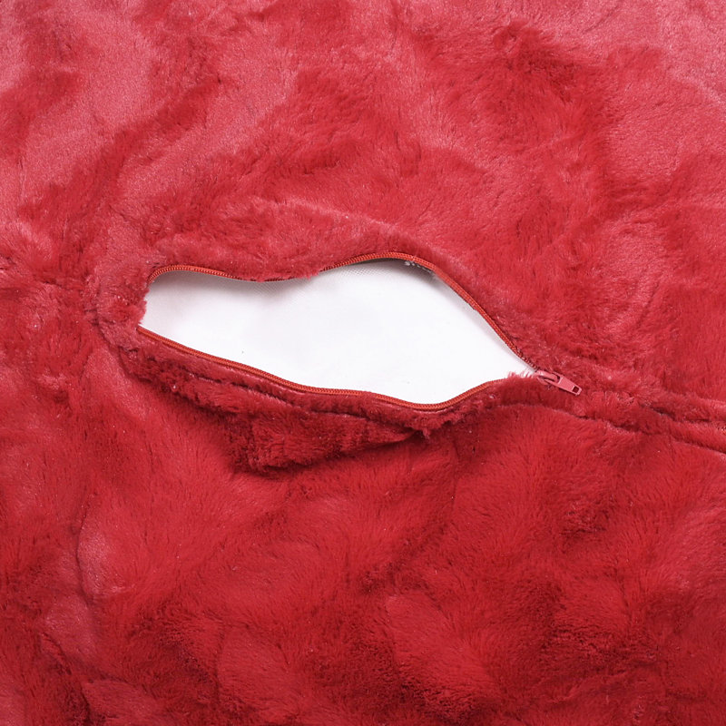 Fauteuil à billes en fausse fourrure - rouge, 3 pi Élégant et confortable pour les adultes. Rempli de mousse à mémoire de forme déchiquetée. Housse amovible et lavable. Parfaite sérénité dans la chambre à coucher. 34 po de diamètre, 27 po de hauteur, nettoyage luxueux