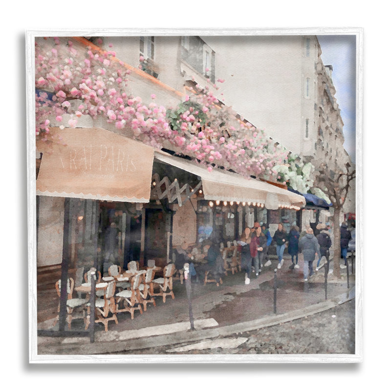 «Parisian City Street On Wood» par LSR Design Studio, impression, H 17 po x l 17 po x P 1,5 po