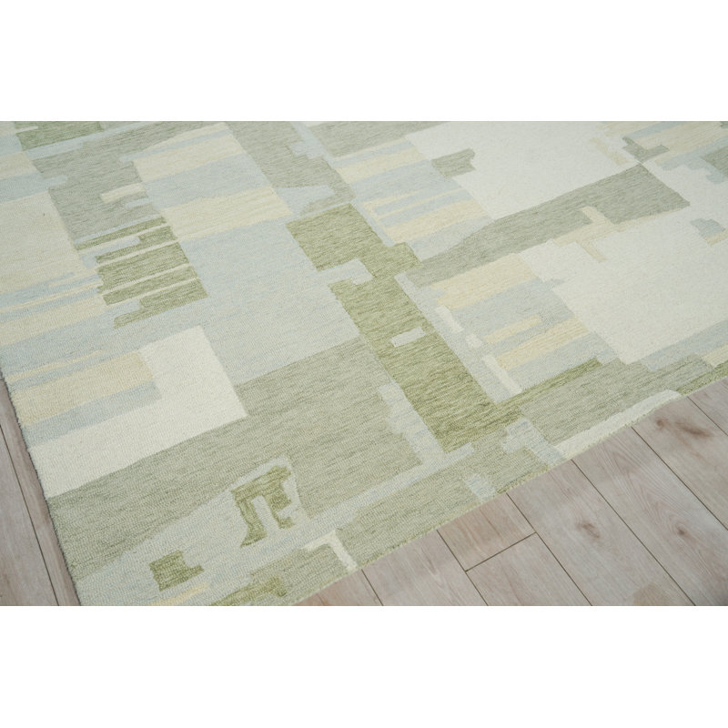Sarezzo Hand Tufted New Zealand Wool Green/Ivory Area Rug, 8'X10'