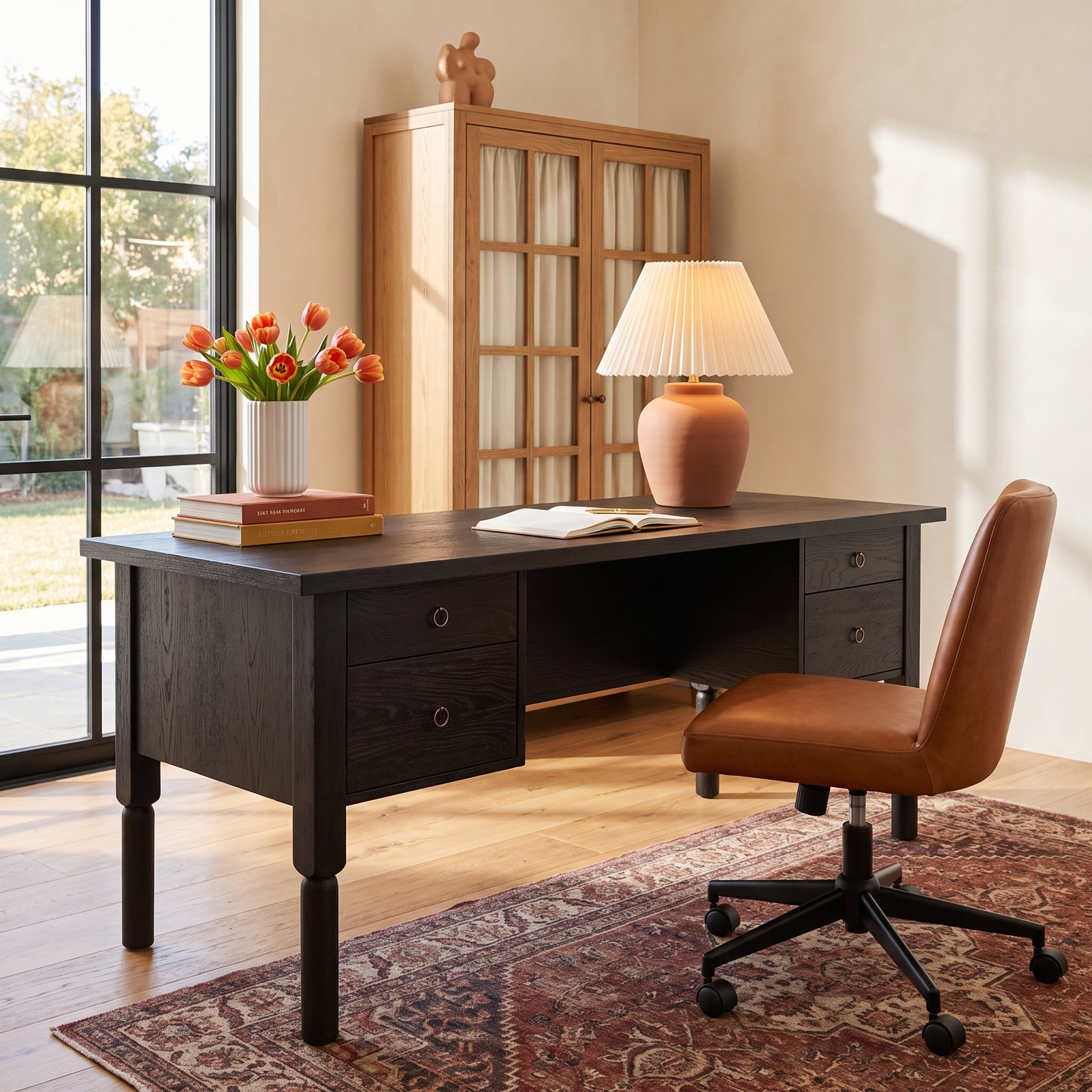 Dunbar 75 " Oak Executive Desk