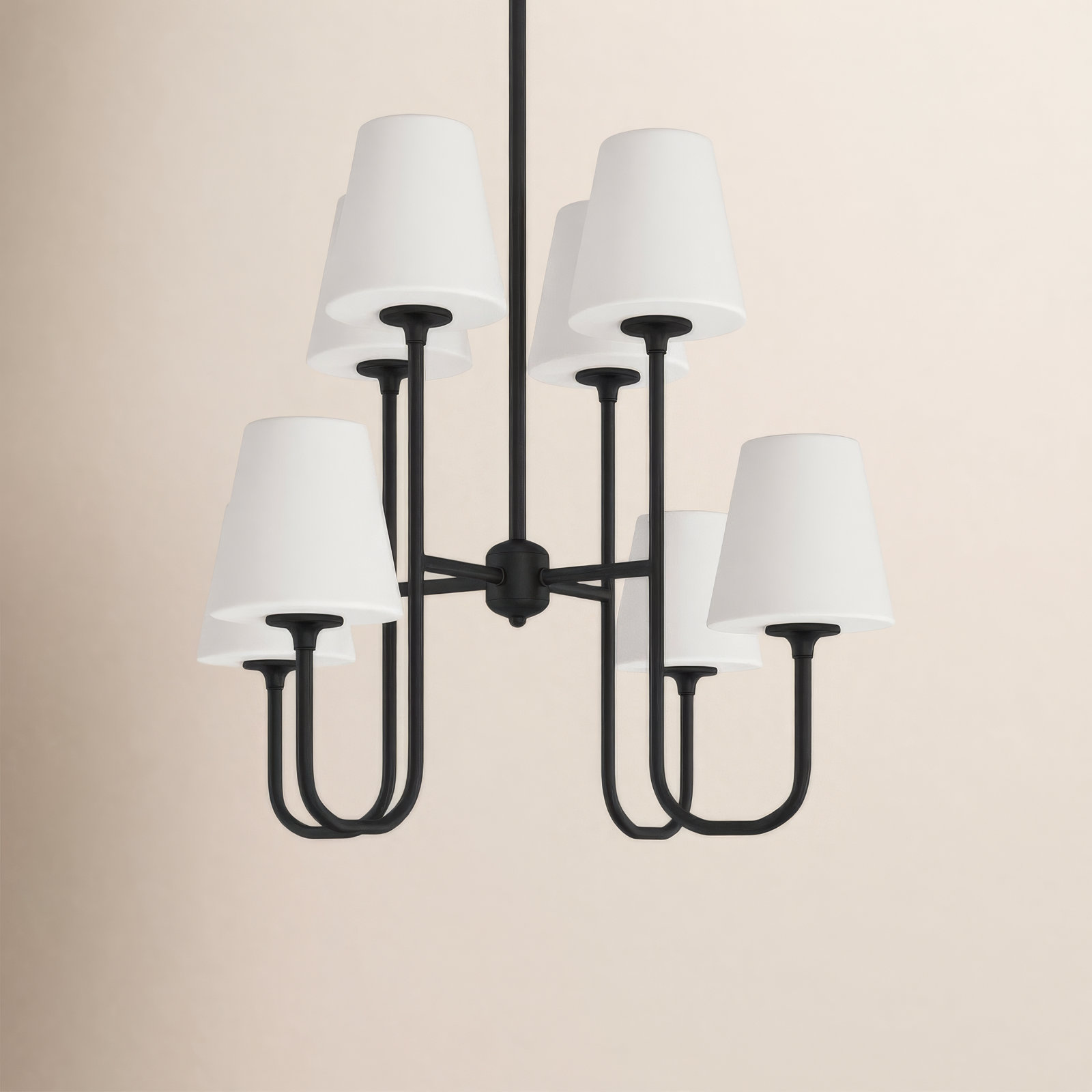 Lane 8 - Light Dimmable Tiered Chandelier, Black