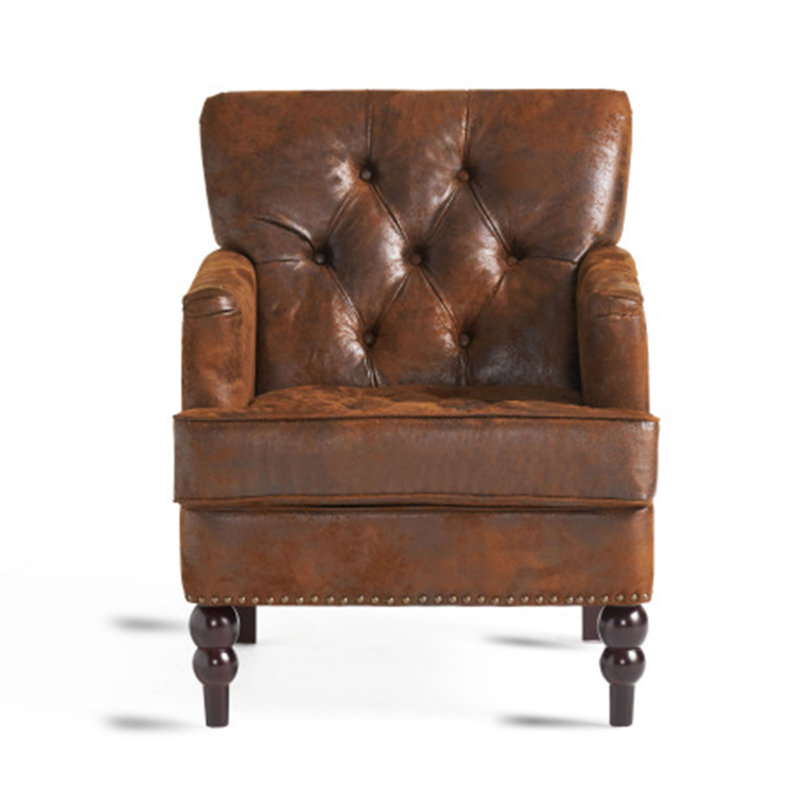 Cozine Upholstered Armchair, Brown Microfiber/Microsuede, 35" H X 28'' W X 31.75'' D, Brown