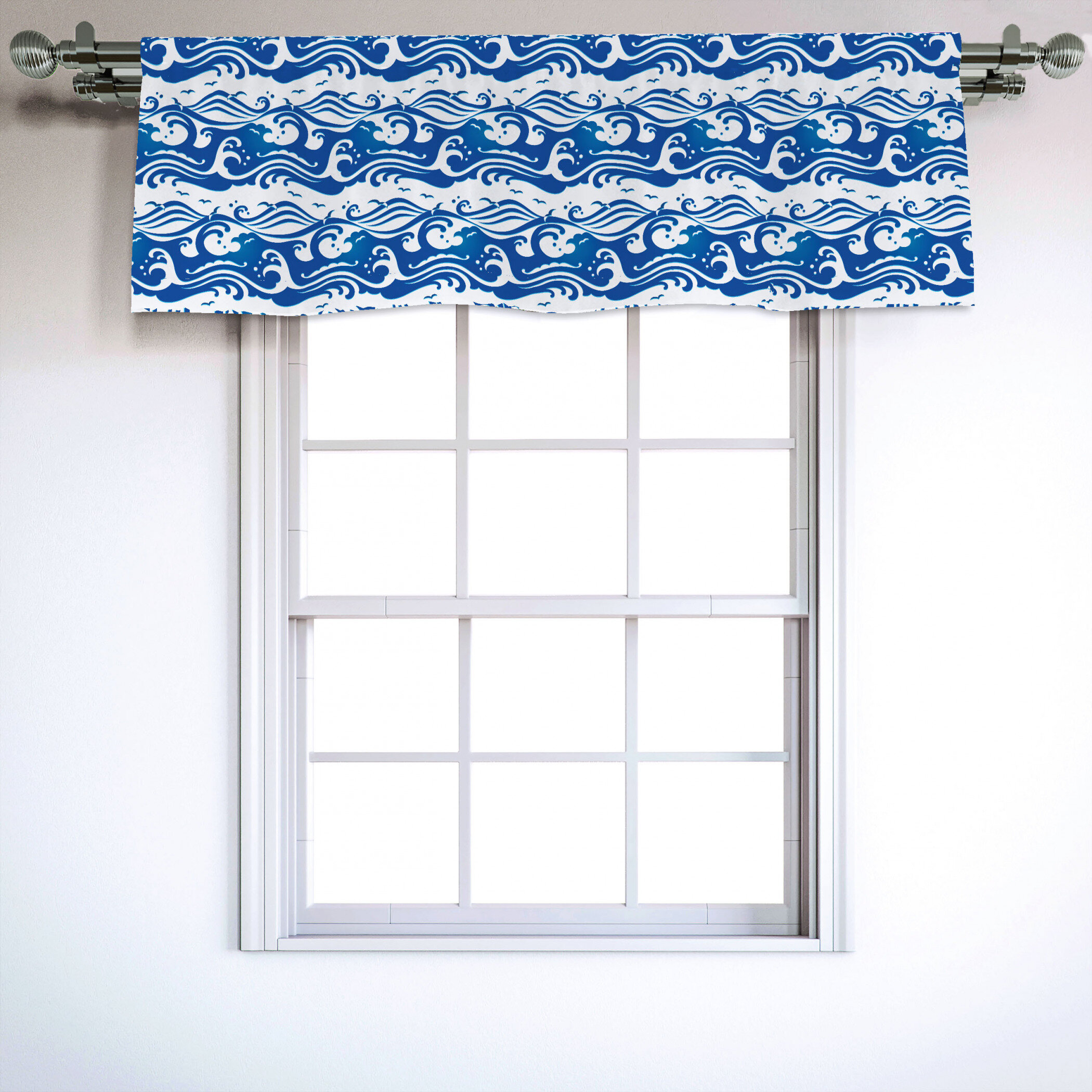 East Urban Home Abstract Sateen Ruffled 54'' W Window Valance in | Wayfair