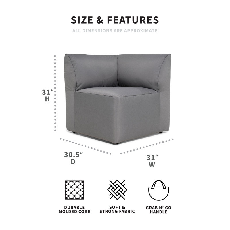 Big Joe Patio Corner Chair, Dark Gray 