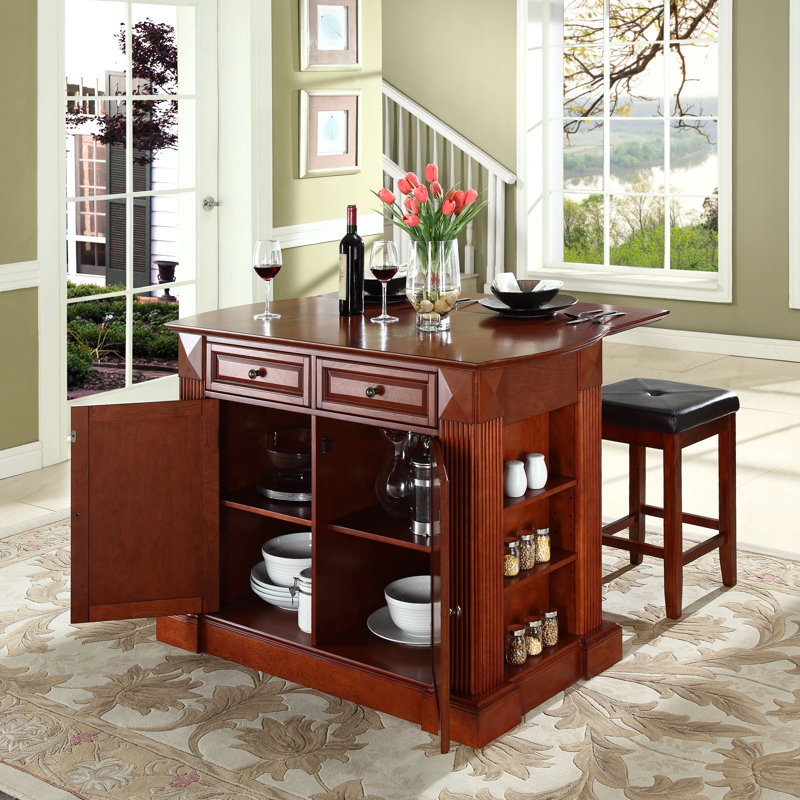 Diamondback Wood Kitchen Island, Classic Cherry