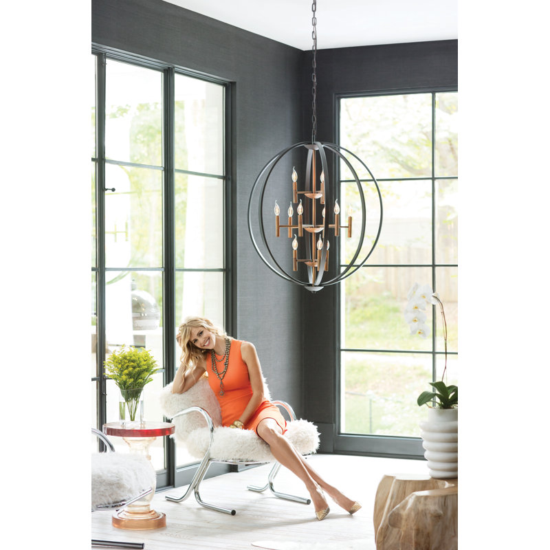 Euclid 12-Light Globe Pendant, Spanish Bronze