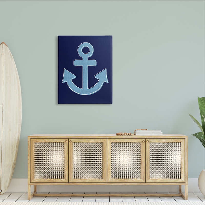 Ancrage audacieux et contour blanc, Plaque murale, H 30 po x l 30 po x P 1,5 po