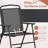 6 Pieces Patio Dining Set With 65″ Umbrella, Outdoor Table And Chairs With 31.5″ Round Glass Table, 4 Folding Textilene Chairs, Patio Dining Set With Steel Frame, For Poolside, Backyard(black)-1803158940