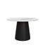 Table de cuisine ronde 38,72 po, piédestal noir, pierre frittée et bois massif, style, grain de bois naturel, salle à manger 38,72 po avec plateau, base, fondu-43717576-206451502