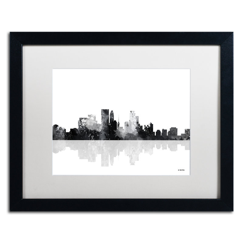 « minneapolis minnesota horizon bg-1 », impression sur toile encadrée, H 16 po x l 20 po x P 0,5 po, argent