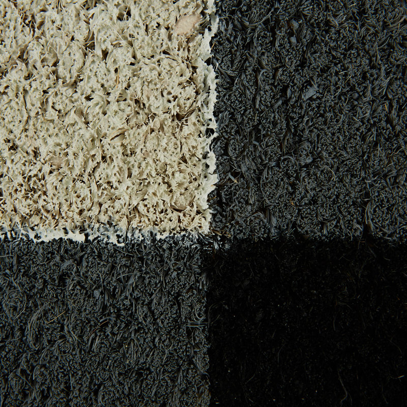Tapis d'entrée antidérapant Wolsingham Check 30 po x 18 po, Noir / Blanc