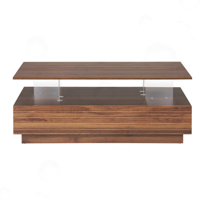 Modern LED Coffee Table with  2 Storage Drawers