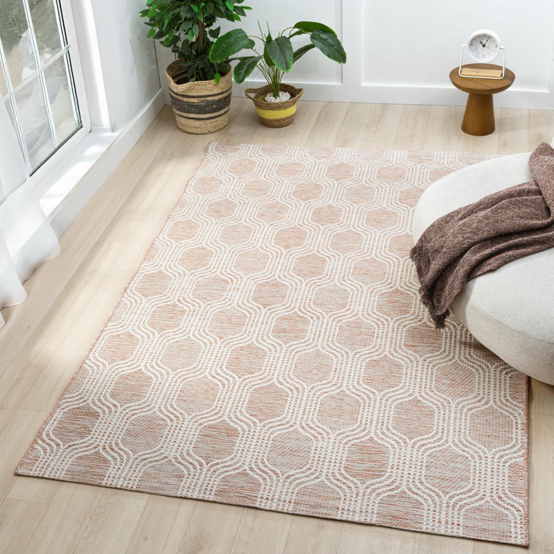 Tapis d'extérieur à motif géométrique marocain, Rectangulaire 8 pi x 10 pi