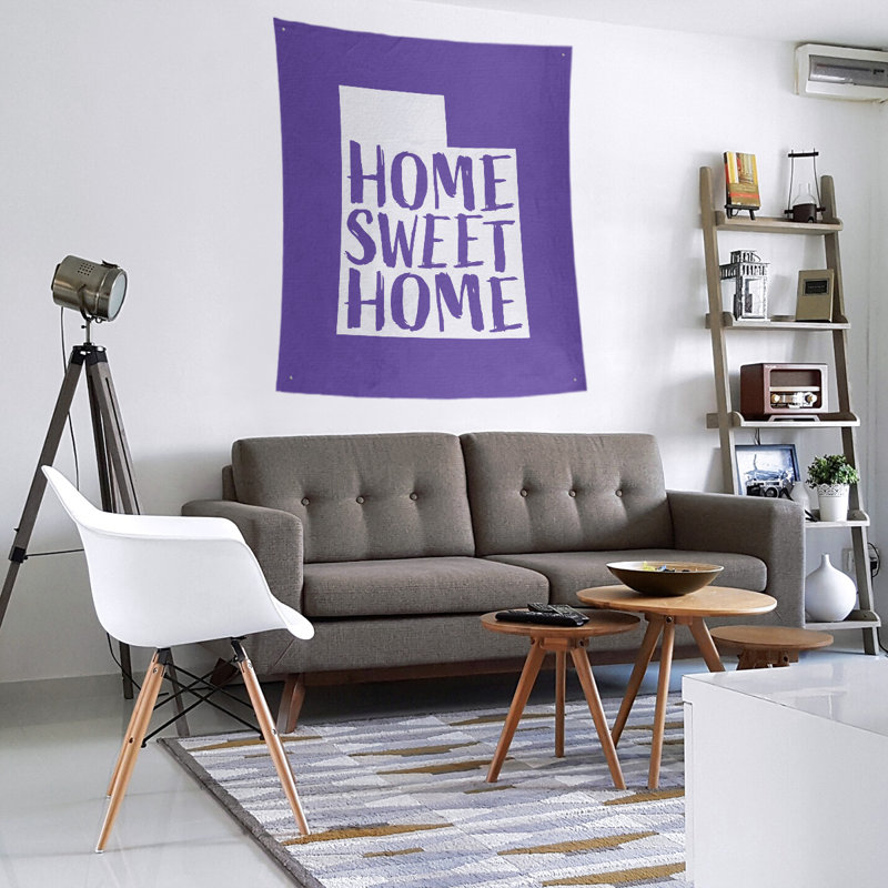 Tapisserie murale Home Sweet Utah, H 80 po x l 68 po, Mauve