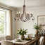 6-Light Dimmable Steel Candle Style Chandelier