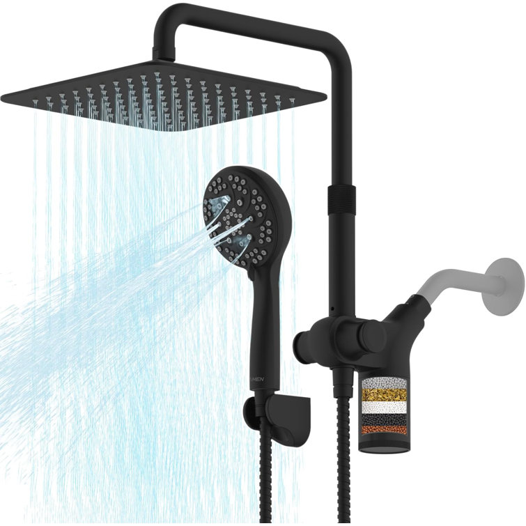 10 Inch Filtered Shower Head With Handheld 3-Way Rain Shower Head With Filters