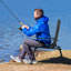 Folding Fishing Chair Up to 150KG, Portable Camping Chairs for Adults with Arms, Removable Cushion, Adjustable Backrest and Fixed Headrest for Beach Fishing Outdoor Picnic