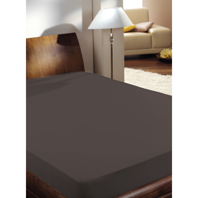 Fitted Sheet Luxury Satin, 140 x 200 cm - 160 x 200 cm, Cacao