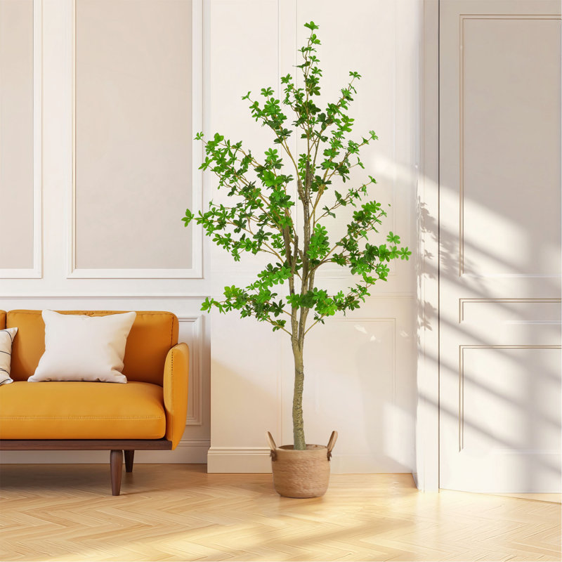 Enkianthus artificiel 76 po avec pot en plastique noir 76 po