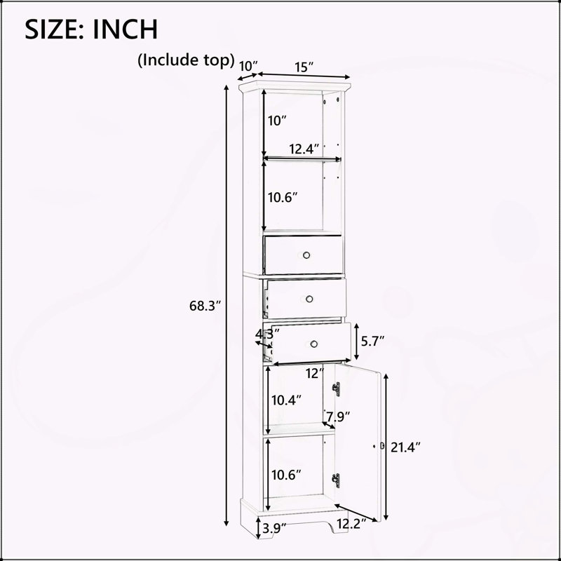Versatile Freestanding Bathroom Cabinet with Multiple Storage Options