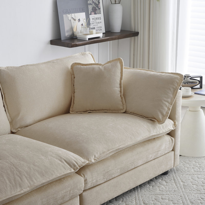 Canapé modulaire rembourré 4 pièces 4 pièces, Beige