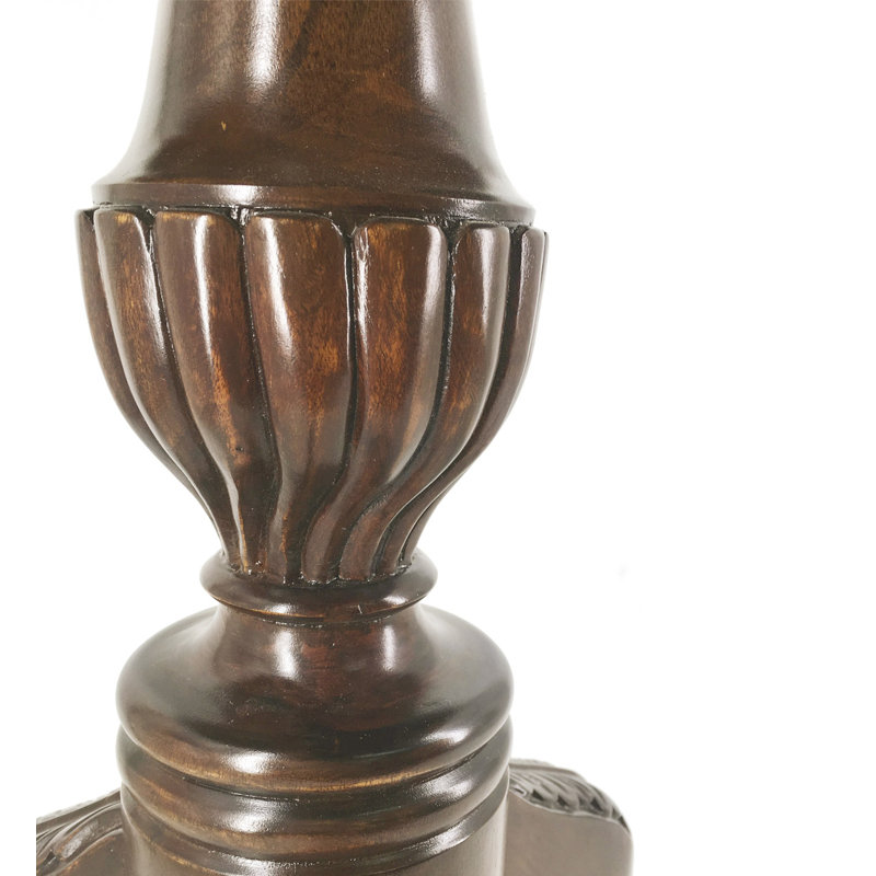 Chippendale Solid Wood Pedestal End Table