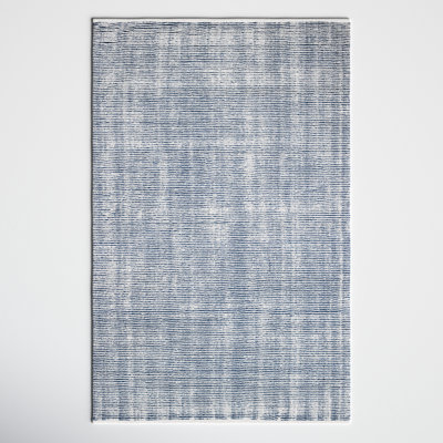 Plainsfield Striped Hand-Loomed Wool Ivory/Navy Area Rug