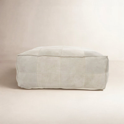 Sharita 35" Genuine Leather Pouffe
