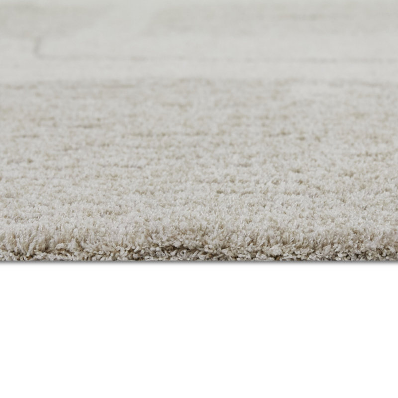 Remonica Cream Modern Abstract Area Rug, Rectangle 5'3" x 7'