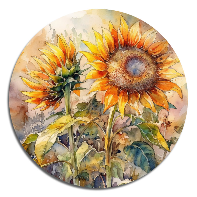 Tétreau - Art floral rond en métal, H 16 po x l 16 po