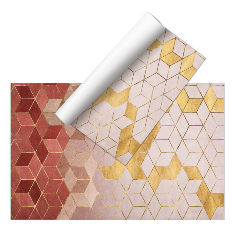 Coad Vinyl Machine Printed Area Rug, Rectangle 3'3.4" x 4'11.1"