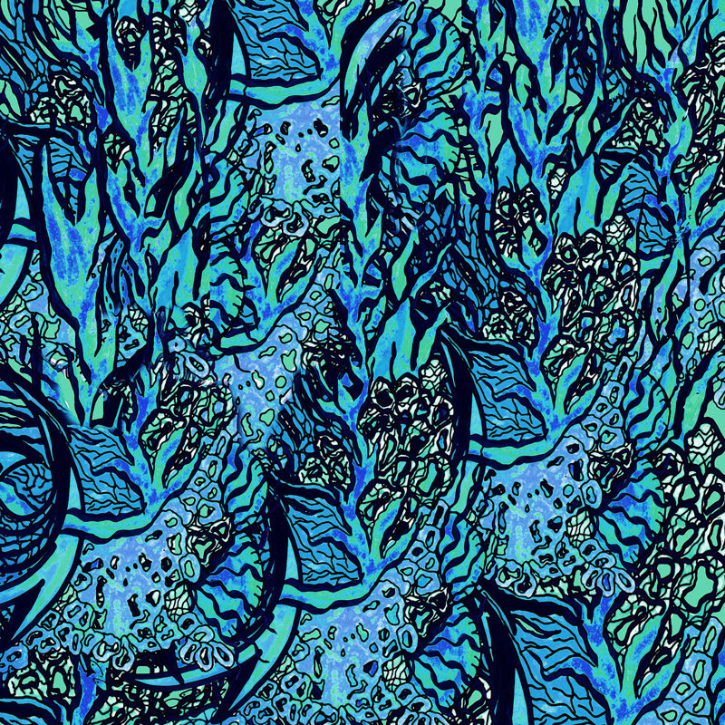 Ensemble de housse de couette en microfibre DiaNoche par Susie Kunzelman - Coral Reef Aqua