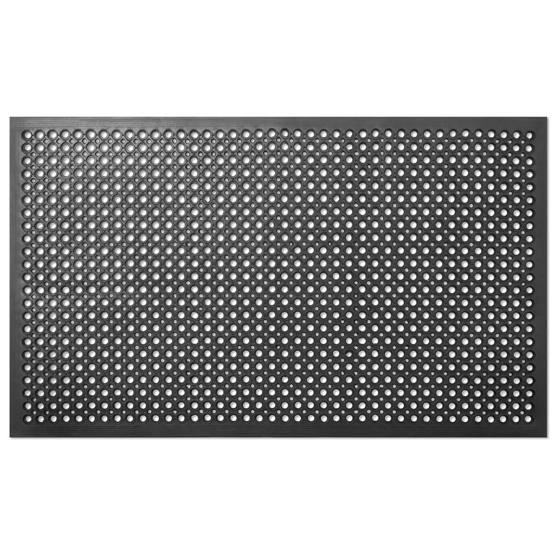 Tapis de sol anti-fatigue pour restaurant, tapis de drainage en caoutchouc antidérapant, Rectangulaire 3 pi x 5 pi