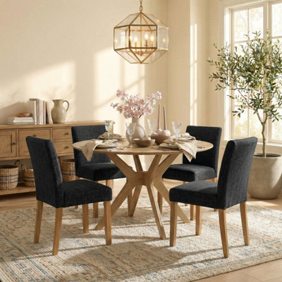 Encline 18.5" Stain Resistant Linen Dining Chair