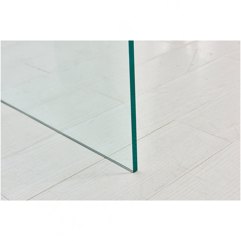 Table de bout transparente, table d'appoint en verre trempé transparent trempé