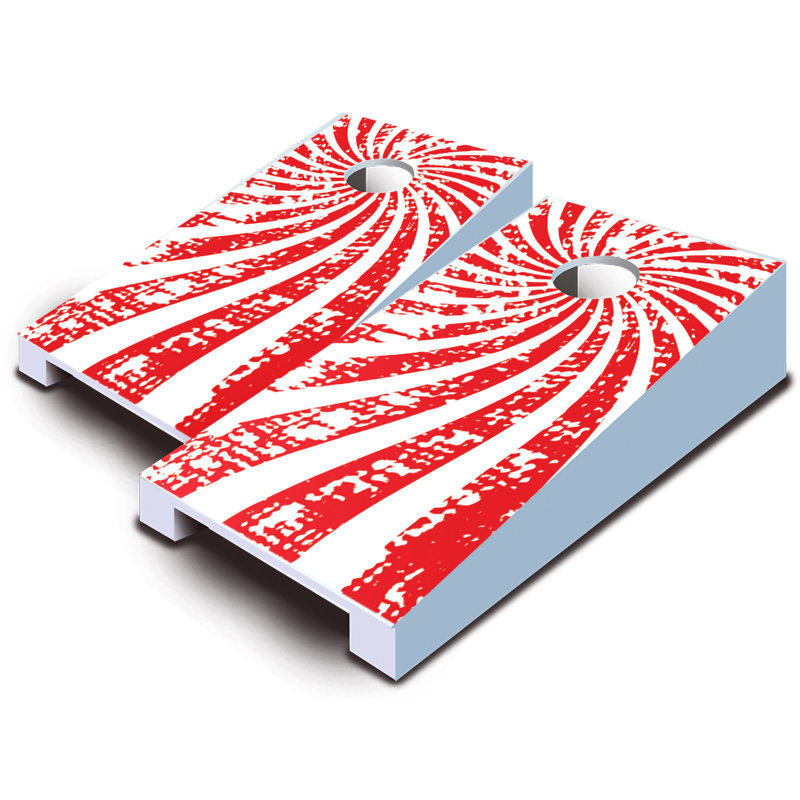 Ensemble de cornhole de table à tourbillons 10 pièces, Rouge / noir
