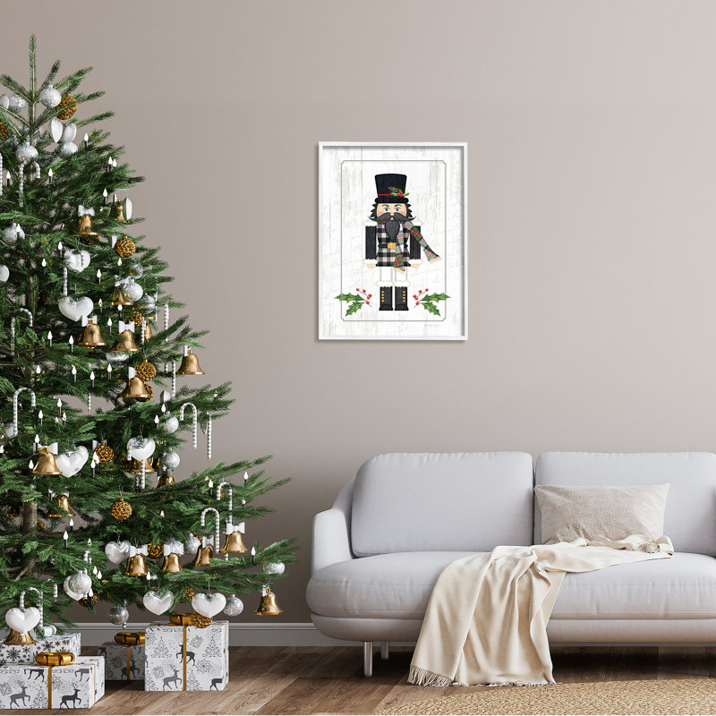 Christmas Christmas Holly, Giclée encadrée blanc bord de mer, H 30 po x l 24 po